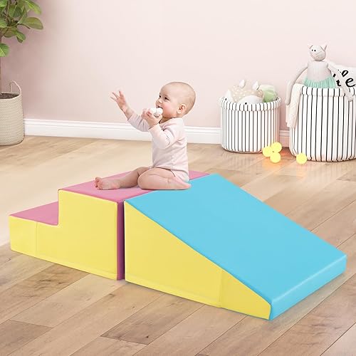 Miniatura 2 de Olakids Juguetes de escalada para niños pequeños, bloques de escalada de espuma para bebés de interior, juego suave con piel sintética, juego de