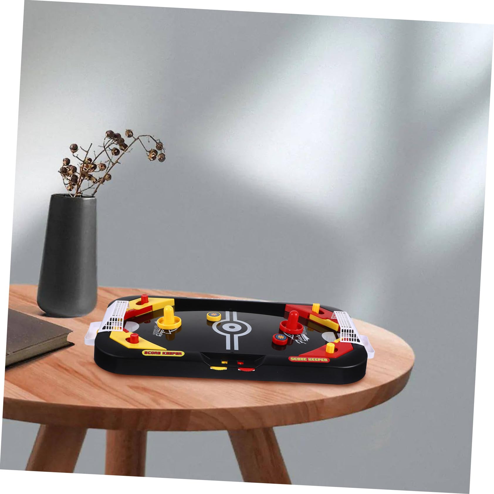 SUPVOX Jeu de Hockey sur Glace de Table Éducatif Mini Compétition 2 Joueurs Plastique Noir