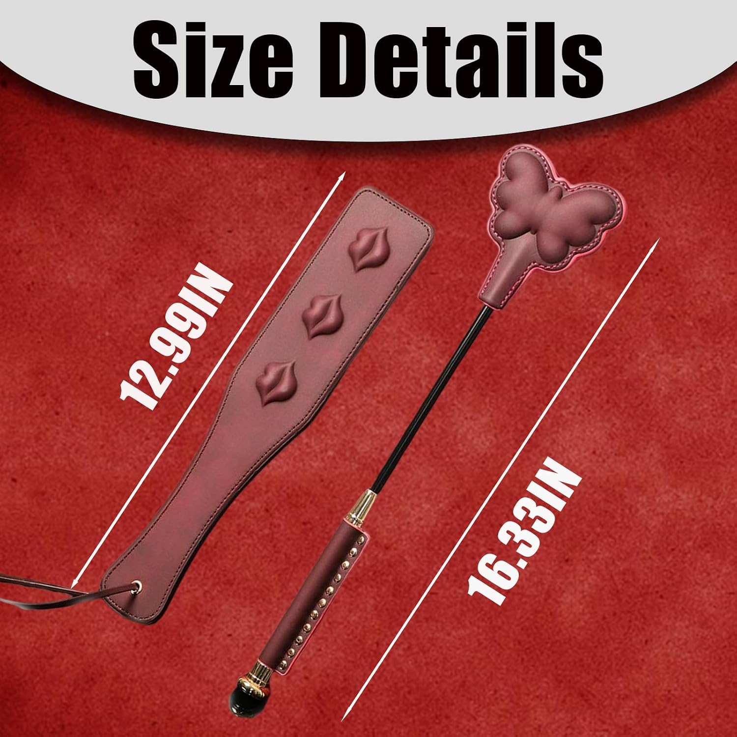 Flogger Can Changes Color Riding Paddles for Adults Bedroom 2pcs Sex Paddle Bondage Sex Floggers Butterfly Design Paddle for Spanks Cosplay Flogger BDSM Paddles Valentines Men Women