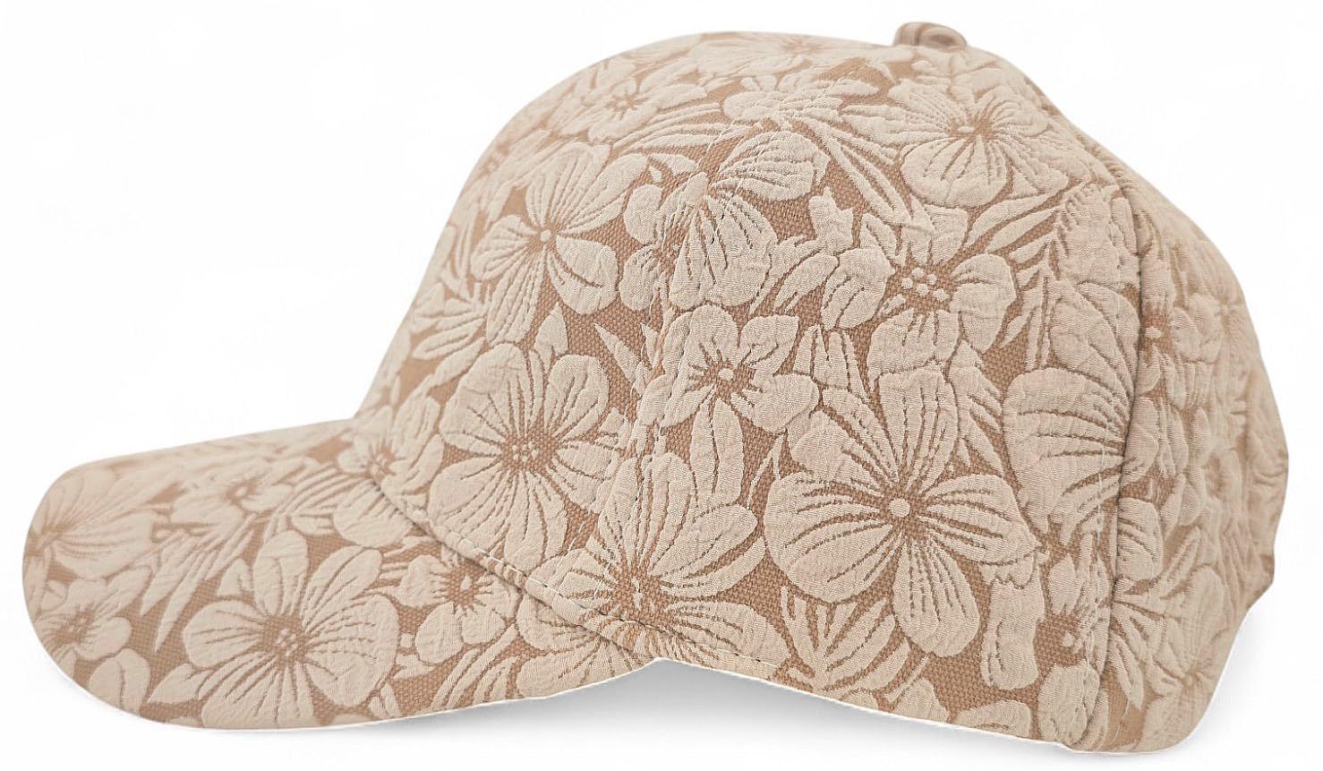 styleBREAKER Damen Baseball Cap mit floralem Ton in Ton Muster | 6-Panel Basecap mit Klettverschluss verstellbar | sportliche Blumenoptik Kappe Streetstyle