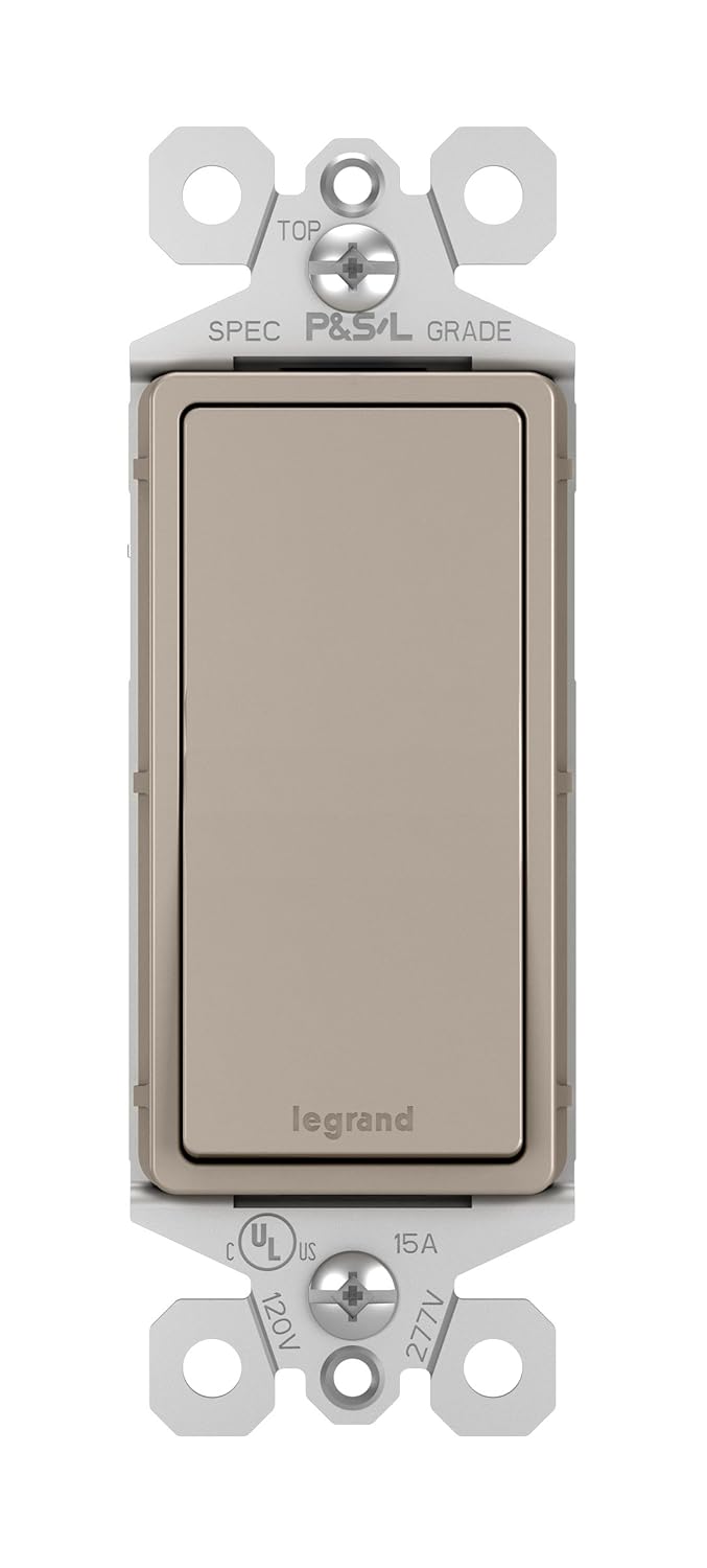 Legrand Radiant 1597TRWPNI 15 Amp GFCI Self Test Tamper Resistant Decorator Duplex Outlet & t RWP262NICC6 Screwless Wall Plates & t TM870NICC10 15 Amp Rocker Wall Switch