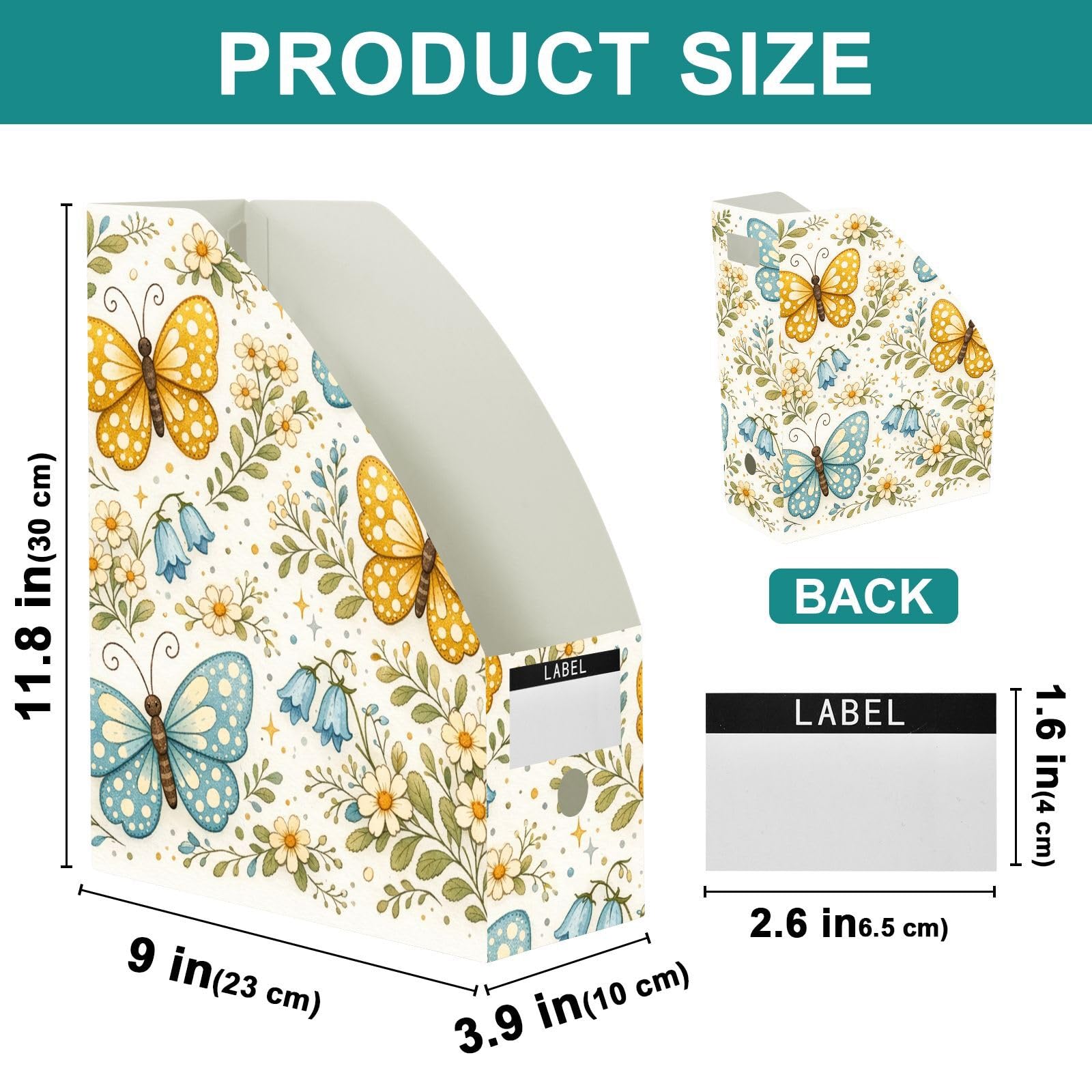 Aesthetic Butterfly Yellow Stehsammler mit beschreibbaren Etiketten