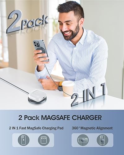 Miniatura 6 de Paquete de 2 cargadores inalámbricos magnéticos para iPhone 1515 Pro15 Plus15 Pro Max de 15 W, cargador magnético rápido para iPhone 15141312 Series