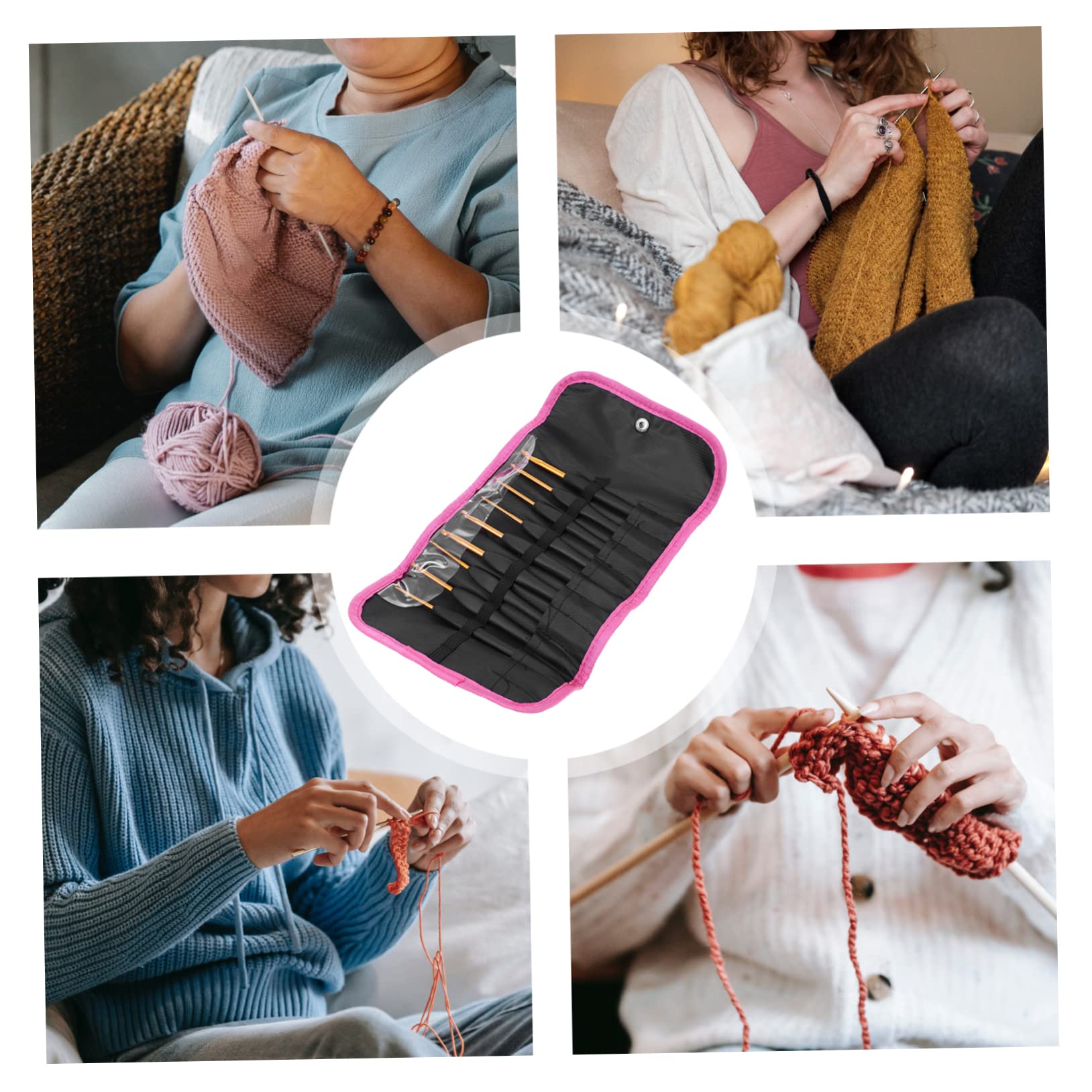 SHINEOFI 5 Juegos ganchillo pañuelos fular pamelas calcetines ganchillos crochet aguja enhebrar cuentas patas tejeduría kit de crochet para principiantes gancho de crochet aluminio