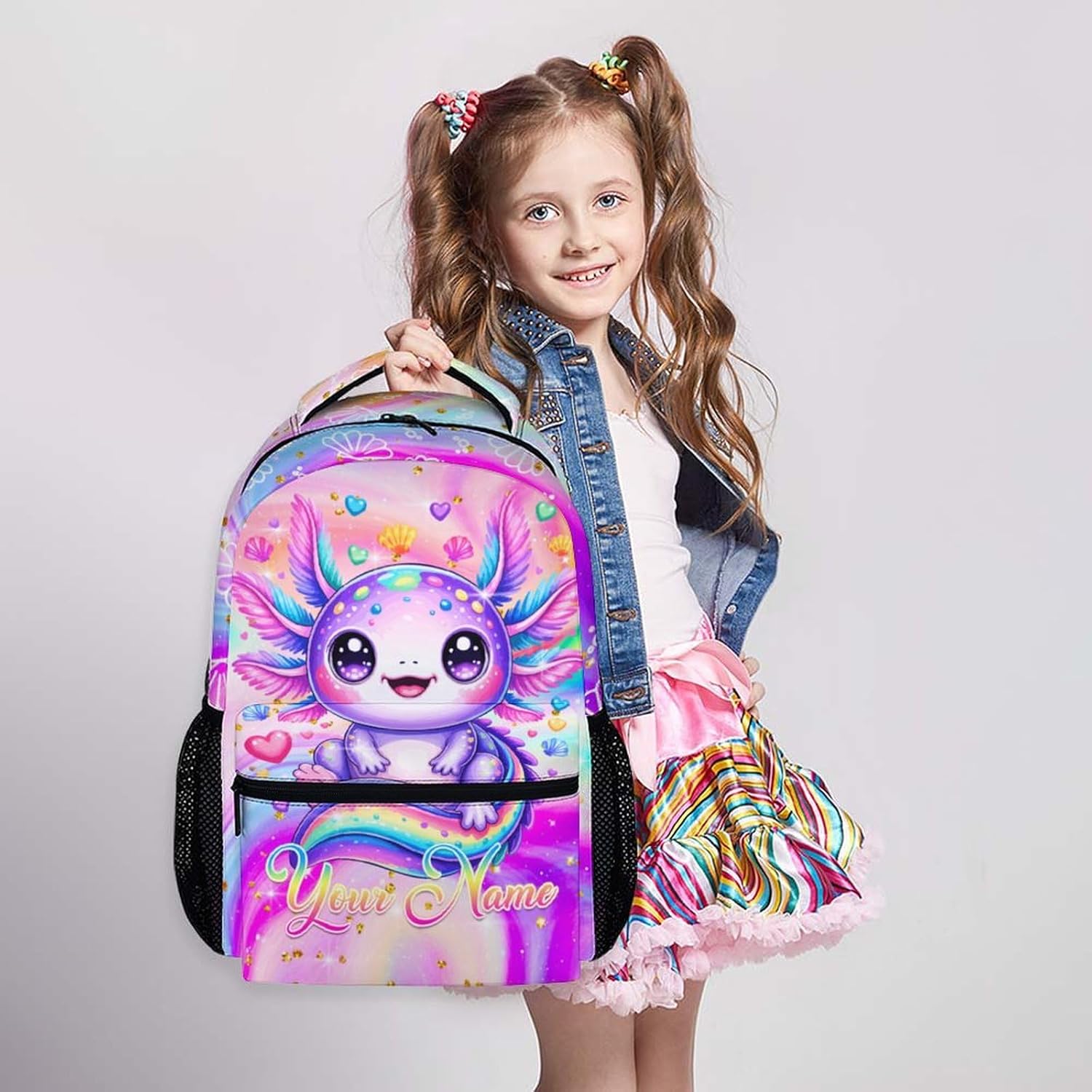 School Backpack for Kids Girls - Personalized Toddler Backpacks for for Travel Camping Casual - Customized School Supplies for Preschool Kindergarten Elementary