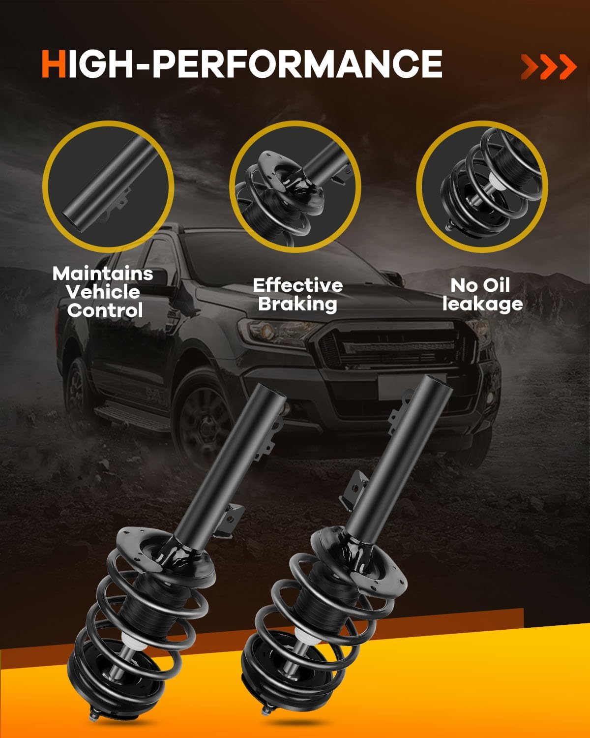 OCPTY Front Complete Struts Spring Assembly Shocks Struts Fits 1996-2007 for Ford Taurus,1996-2005 for Mercury Sable Quick Struts 171615 - Set of 2