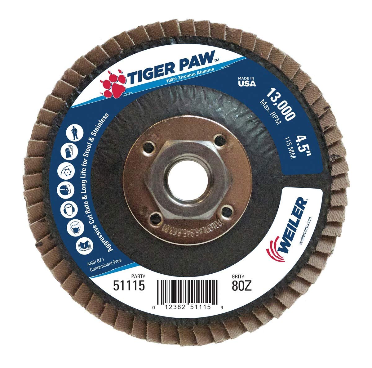 Abrasive Flap Disc, Med., 4-1/2 in.