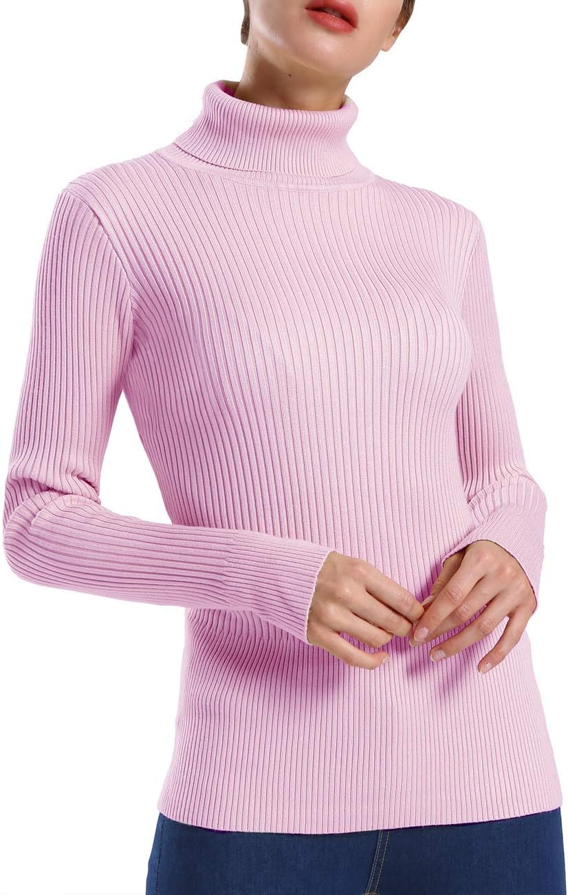 ninovino Women's Turtleneck Ribbed Long Sleeve Sweater Pullover Tops