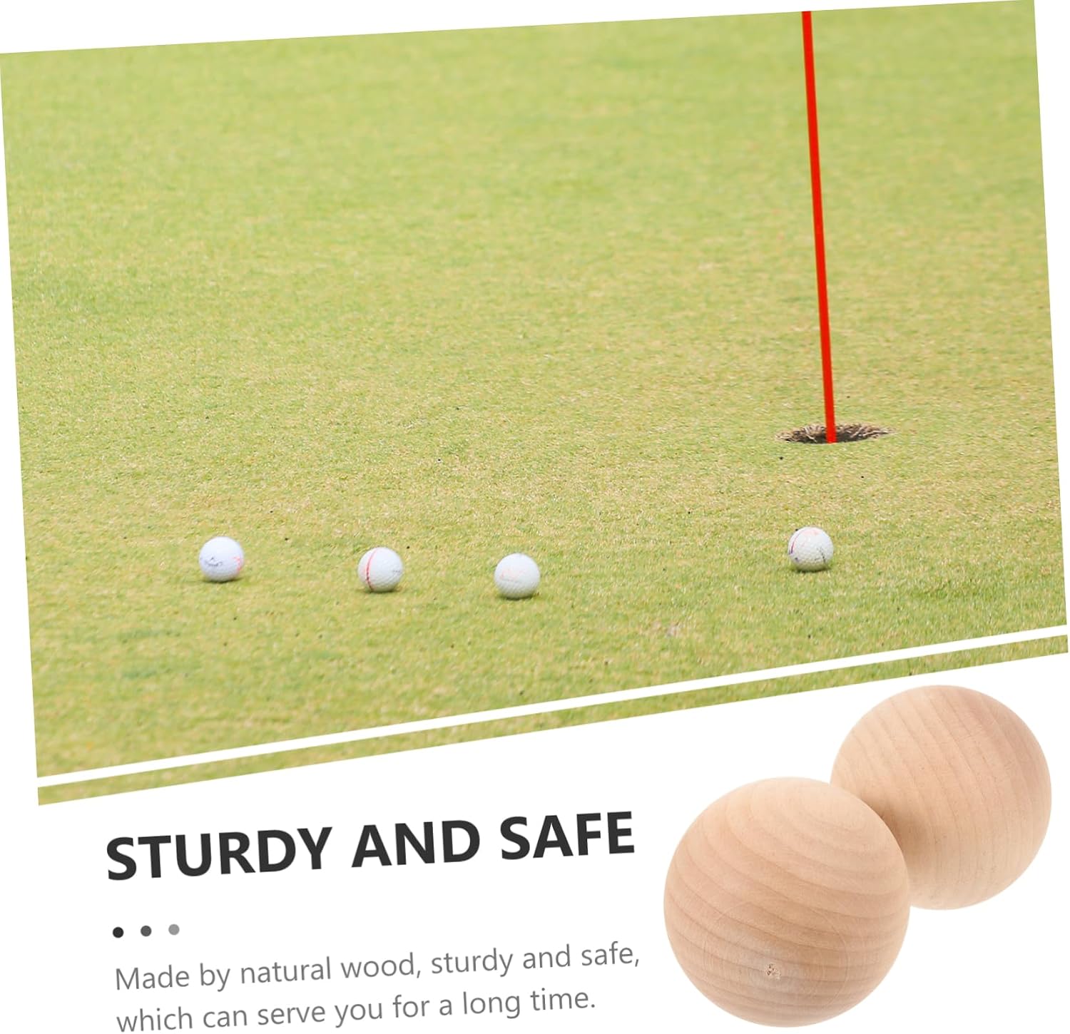 4Pcs Wooden Bocce Balls Set Sturdy Grass Balls for Boys and Girls Adults Outdoor Recreational Sports Carrying Bag for Backyard Games and Family Fun