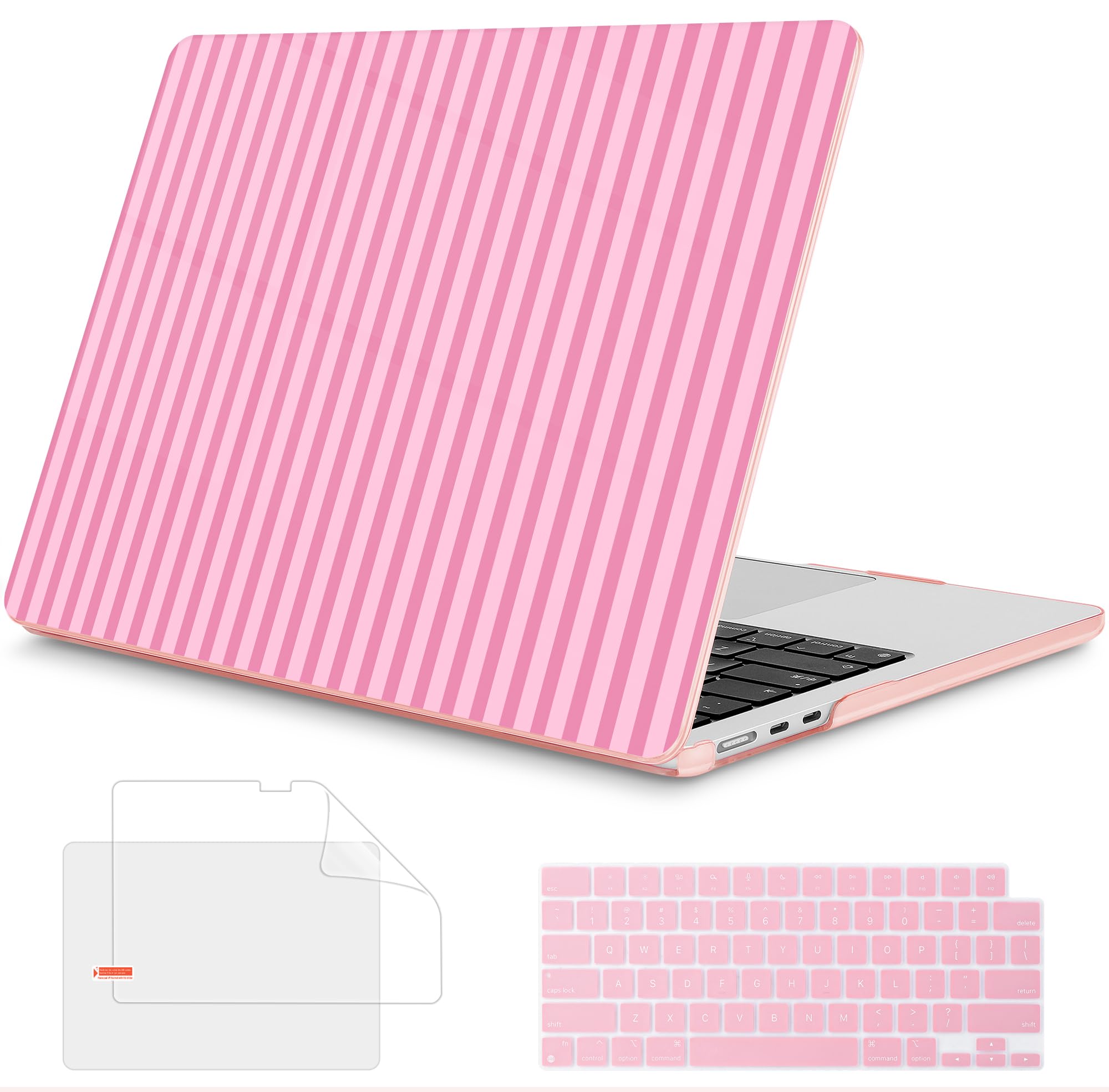 Mektron for 2026 MacBook Air 13-inch M5 Laptop Case A3449 with 13.6-inch Liquid Retina Display Fits 2025 A3240 M4 2024 A3113 M3 2023 A2681 M2 Printed Shell for MacBook Air 13.6", Striped MK034
