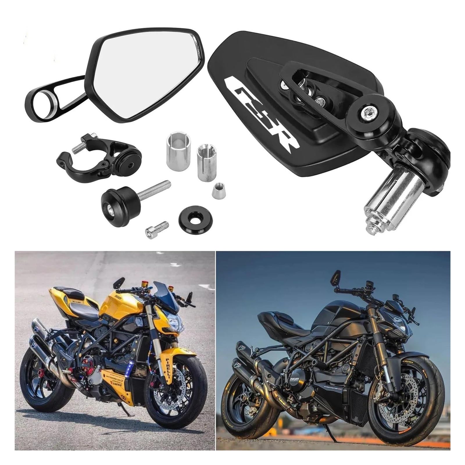 Pour Suzuki GSR 750 GSR600 GSR400 GSR750 Rétroviseurs De Guidon Montage D'extrémité(Red)