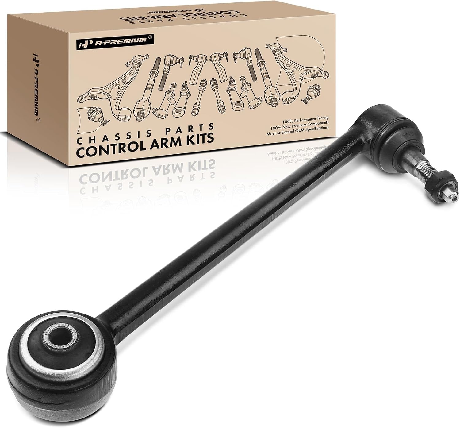 A-Premium Front Left Rearward Lower Control Arm, with Ball Joint & Bushing, Compatible with Chevrolet Caprice 2011-2013, Pontiac G8 2008-2009