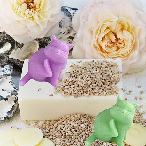 Miniatura 2 de ONNPNN Molde de silicona con forma de gato de cosquillas 3D, molde creativo para velas de gato, molde de chocolate para gatos lindos, moldes de