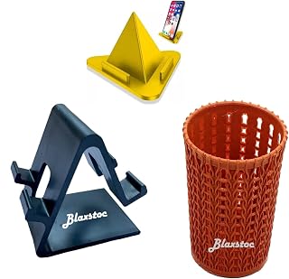 BLAXSTOC OOLA-22 Multi-Angle Mobile Stand and Tablet Holder for iPhone, Samsung, OnePlus, Xiaomi - Mini Pyramid Design Wit Price In India