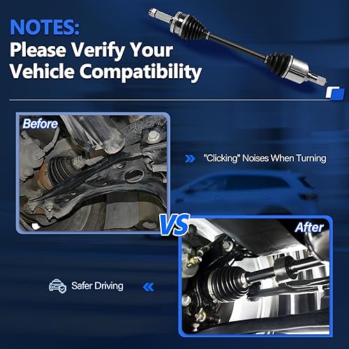 Miniatura 3 de Eje CV Reemplazo delantero para Hyundai Elantra GL GLS Blue Sedan 2.0L Touring SE 2007 2008 2009 2010 2011 2012 FWD lado del pasajero lado del
