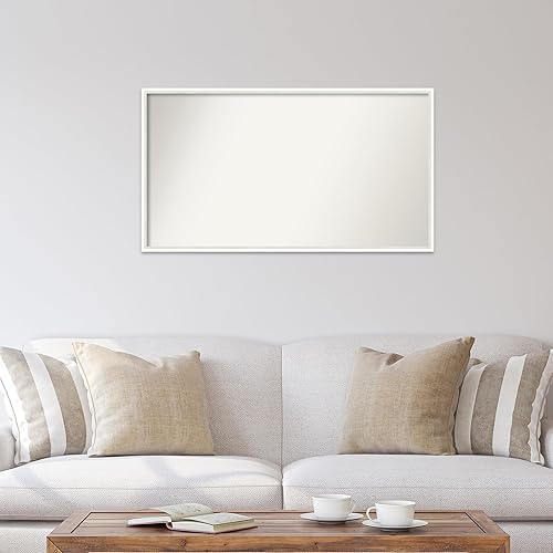 Miniatura 4 de Amanti Art Espejo de baño blanco para sobre el fregadero, 24 x 43 pulgadas, espejo de tocador rectangular blanco Lucie, marco de madera moderno de