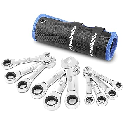 PROSTORMER 10-Piece Stubby Ratcheting Combination Wrench Set, 10-Piece 5/16