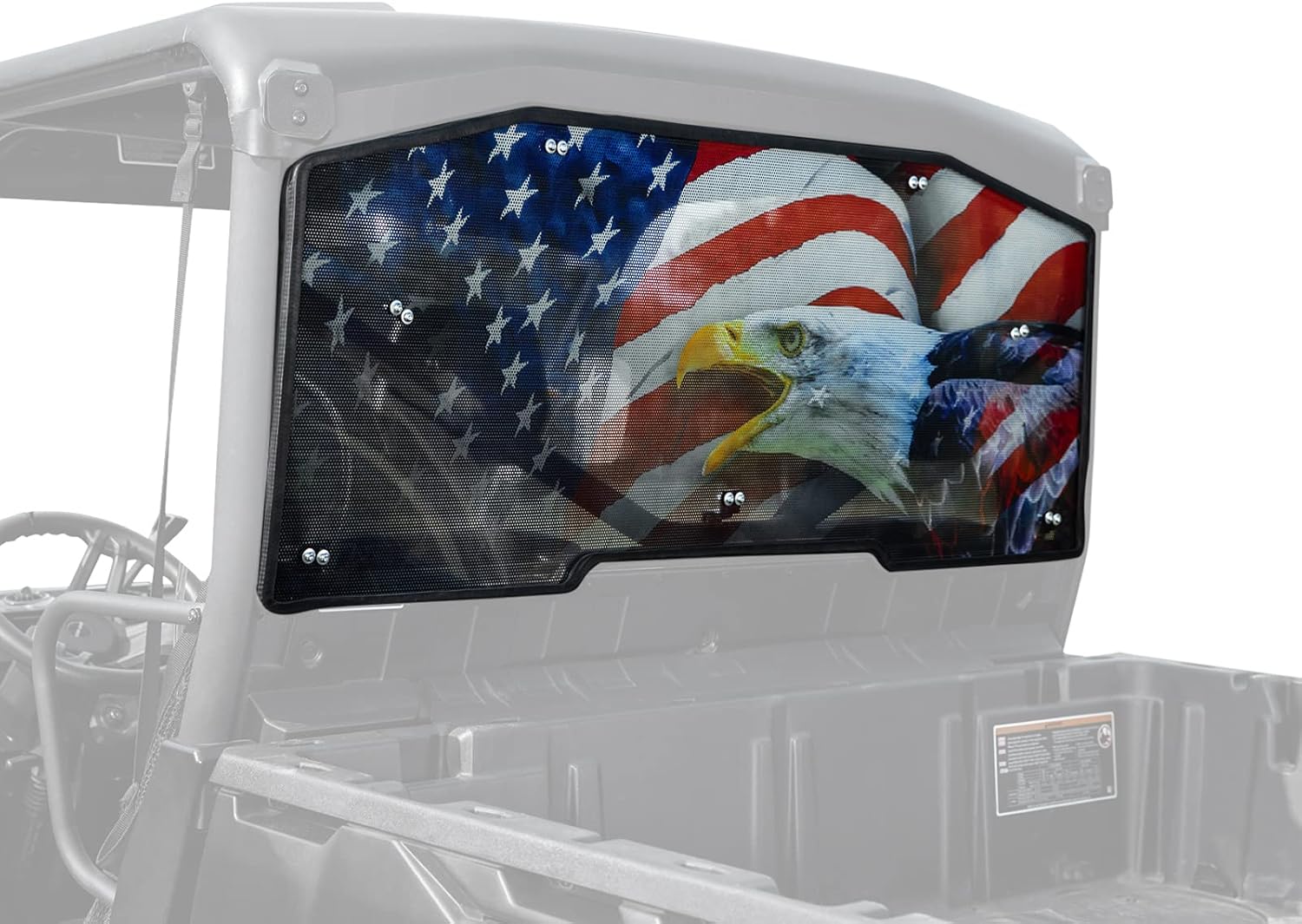 SuperATV 1/4" Polycarbonate Light Tint Full Rear Windshield For Can-Am Defender HD / Pro HD / Limited HD / MAX HD (See Fitment) | Pre-Assembled For Easy Install | 250X Stronger Than Glass | USA Made
