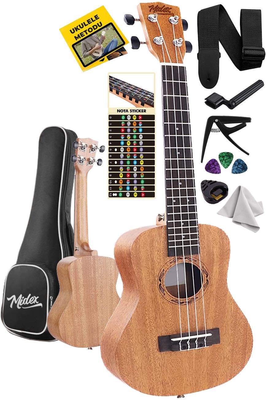Midex SP-21M Set Maun Soprano Ukulele (Case Metod Askı Pena)