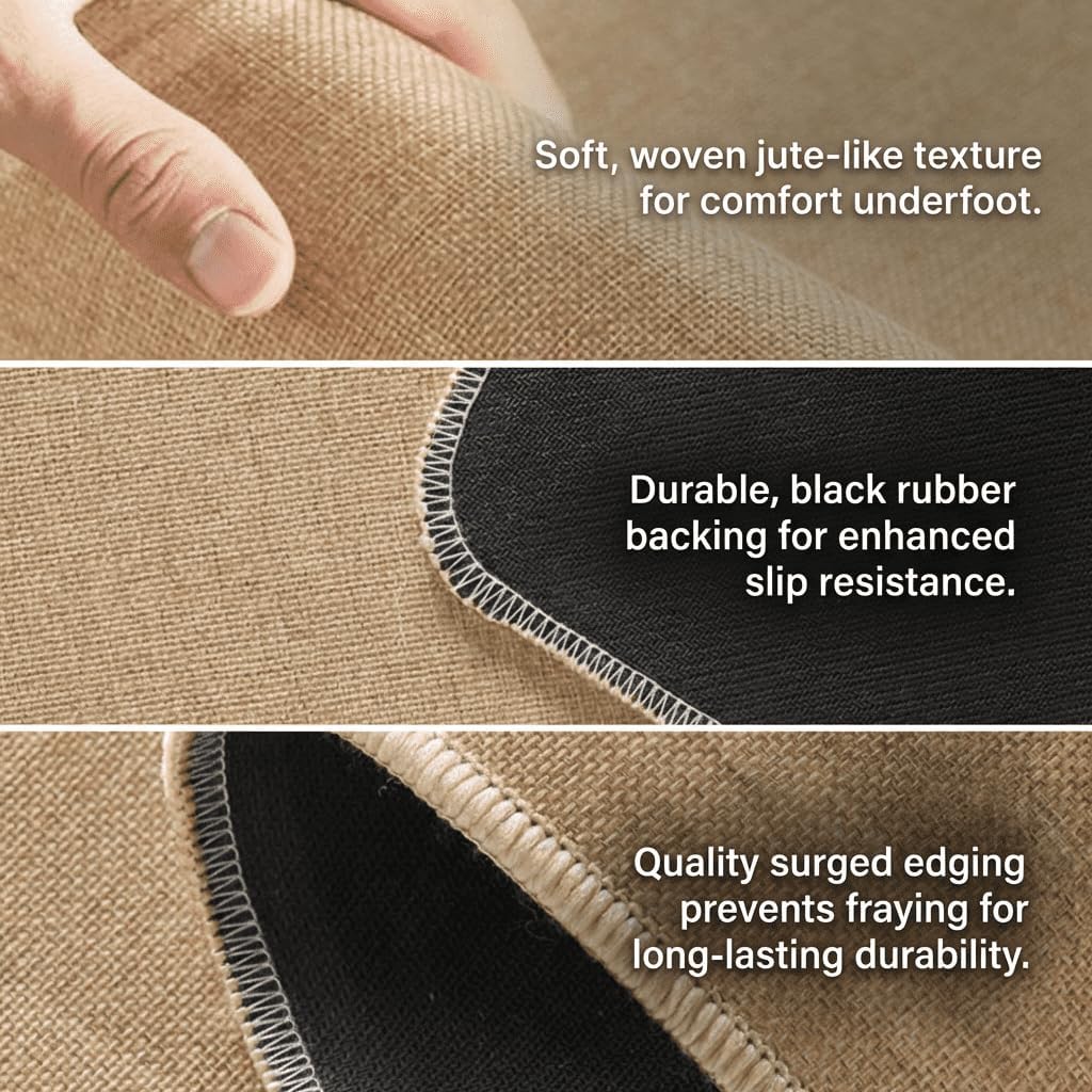 Non Slip Ultra Thin Bathroom Rugs Fit Under Door, Quick Dry Absorbent Bath Mat, Versatile Small Bath Mat & Large Bathroom Mat (Brown-White, 31.50" Lx19.69 W(80cmLx50cmW))