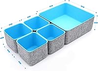 Vista 6 de Welaxy Organizadores de cajones de escritorio, juego de contenedores de almacenamiento para oficina en casa, soporte para lápices, soporte