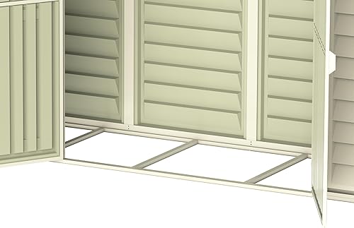 Miniatura 11 de Duramax SidePro Cobertizo de almacenamiento de vinilo para jardín de 10.5 pies x 3 pies  Hecho de resina de PVC ignífuga, solución impermeable para