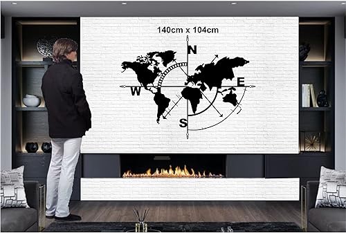 Miniatura 2 de Arte de mapa del mundo de metal Weltkarte de metal decoración de pared de metal decoración de pared para el hogar oficina dormitorio sala de estar