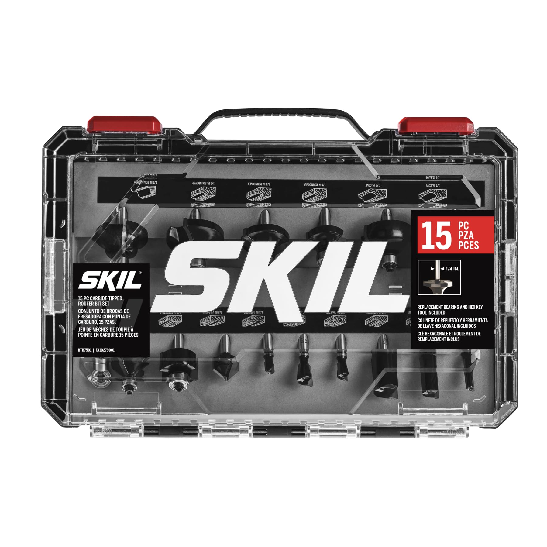 SKIL RTB7501 - Set di punte per fresa con punta in carburo, 15 pezzi