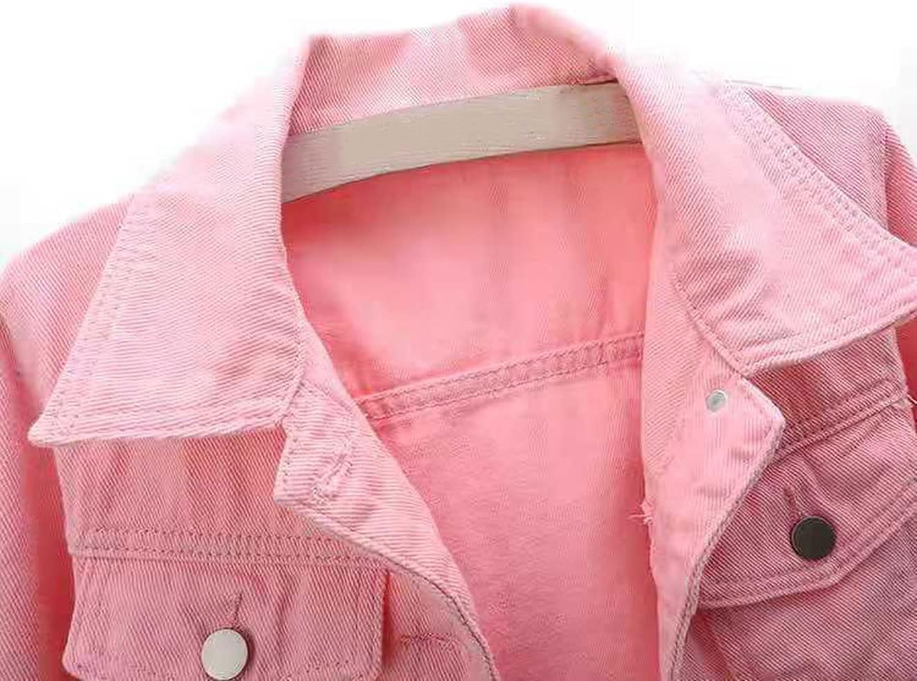 loveimgs Women Casual 3/4 Sleeve Button Down Cropped Denim Jean Jacket Motorcycle Short Jacket - Image 5