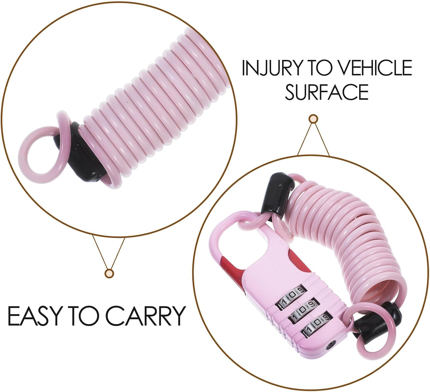 Flexible Anti-Theft Bike Password Cable Lock Heavy Duty Portable Helmet Wire Lock for Outdoor Cycling Security
