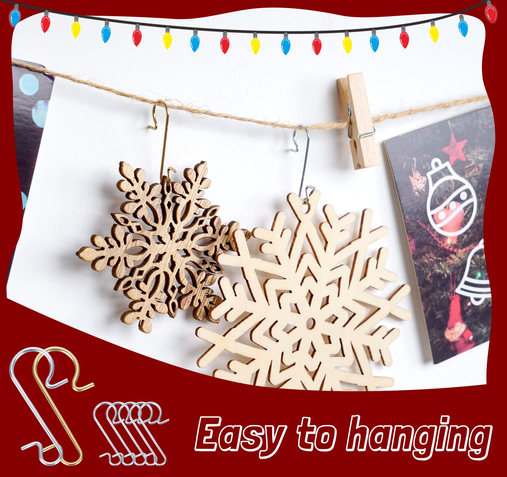 240Pcs Christmas Ornament Hooks Bauble Xmas Tree Ornaments Hanger Hooks Metal Wire Hooks with Storage Box for Christmas Tree Hanging Decoration Gold&Silver - Image 4