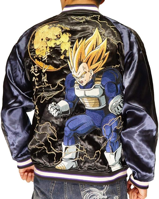 Amazon 絡繰魂 カラクリダマシイ ドラゴンボール べジータ 超べジータ 覚醒 All刺繍 和柄 スカジャン メンズ コート ジャケット 通販