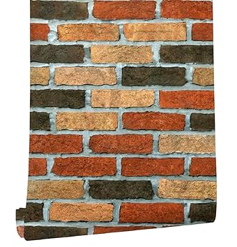Univocean Modern Brick Style 3D Wall Poster, Wallpaper, Wall Sticker, PVC Adhesive for Bedrooms, Living Room, Hall, Kids Room, Play Room Home Decor Stickers (200 x 45 cm,Multicolor,Vinyl)