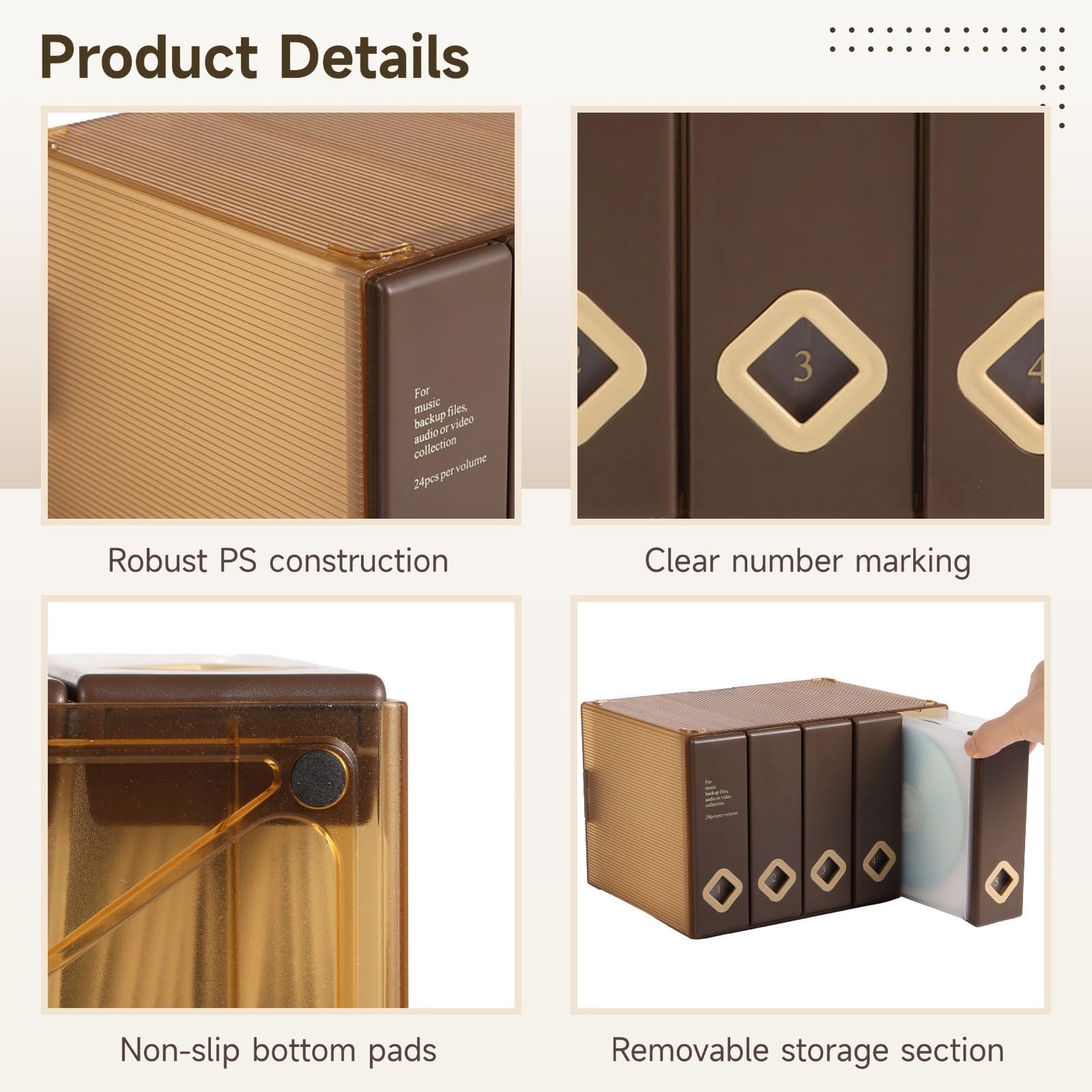 Generisch CD-Hülle, Standard-Kunststoff-Single-Jewel-Case für 120 Discs, staubgeschützte DVD-Disc-Aufbewahrungsbox, stabile stapelbare Aufbewahrungs- und Schutzbox für Discs, für Zuhause und Büro