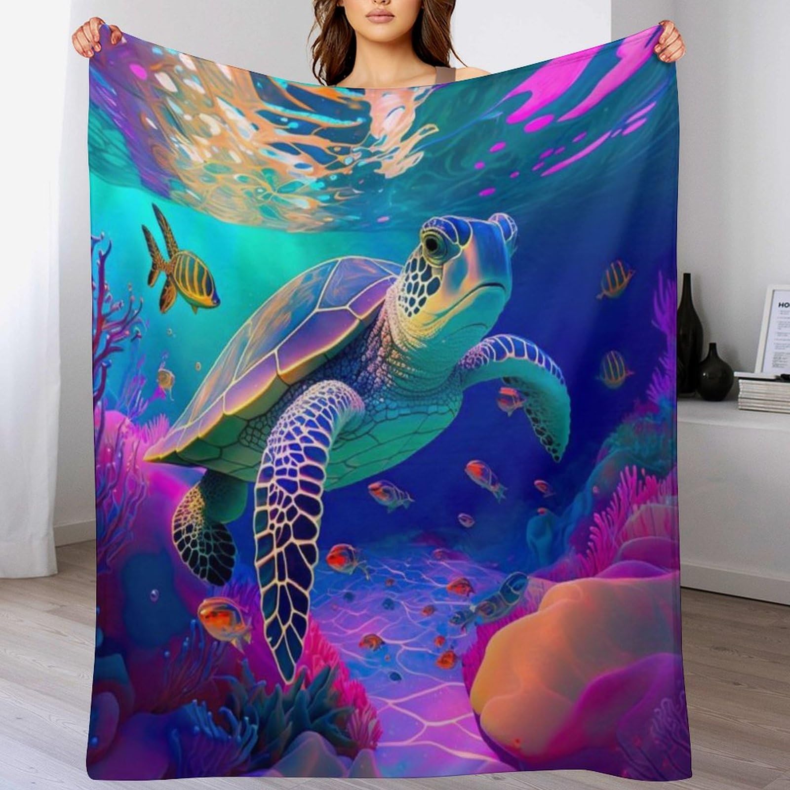 Manta acogedora de tortuga marina para regalar en cumpleaños y Navidad