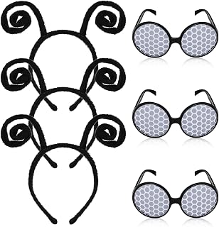 Coopay 6 Pack Butterfly Antenna Headband & Glasses Set, Halloween Costume | Bug Headband, Antenna Glasses, Costume Accessories, Halloween, Cosplay, Party, Favors, Women, Men, Adult, Kids