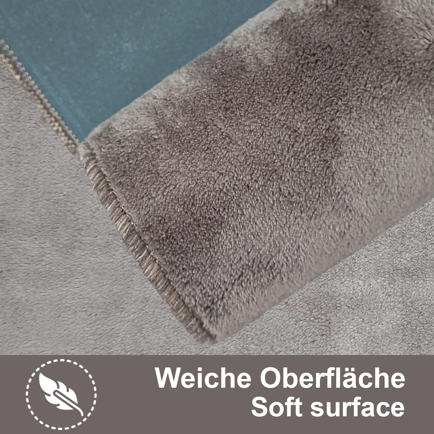 Ultrasoft Unicolor Lot de 3 tapis de bain antidérapants avec semelle en cuir Marron