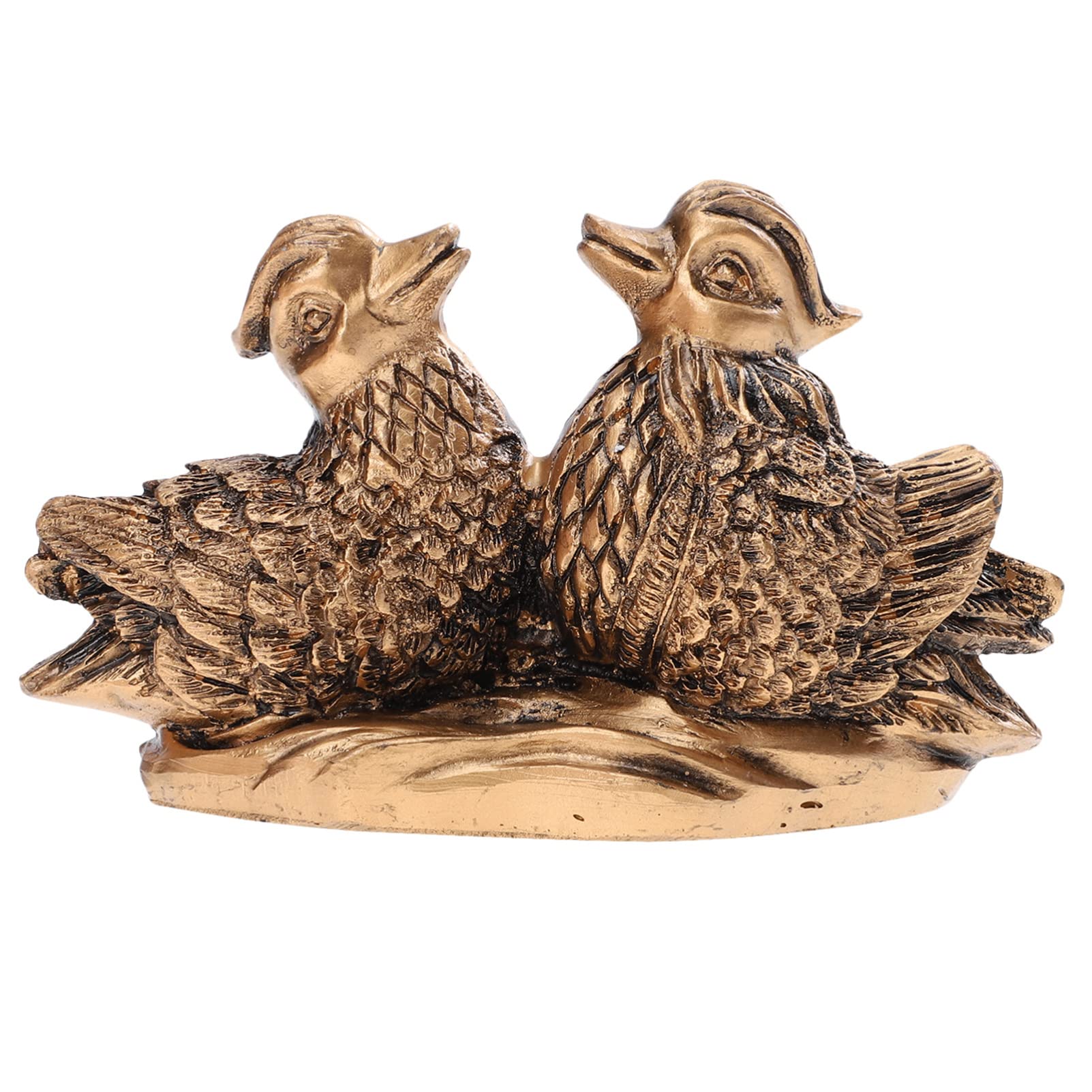 Angoily Mandarin Duck Ornaments Feng Shui Love Birds Statue 3.54 Inch Decorative Figurine for Home Office Desktop Artware