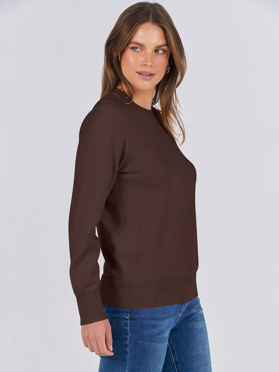 ANRABESS Sweaters for Women Long Sleeve Lightweight Crewneck Soft Basic Knit Loose Fit Pullover Top 2025 Fall Trendy Outfits - Image 5