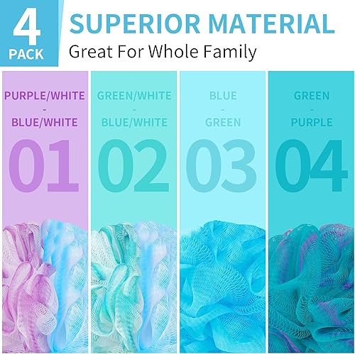 Miniatura 4 de Esponja de esponja de baño de malla suave para ducha, esponja de baño para mujeres y hombres, herramienta de limpieza de espalda, accesorios de