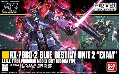 BANDAI Spirits HGUC Mobile Suit Gundam Gaiden, Blue Destiny, Blue Unit 2 "Examen Escala 1144, Modelo de plástico codificado por colores