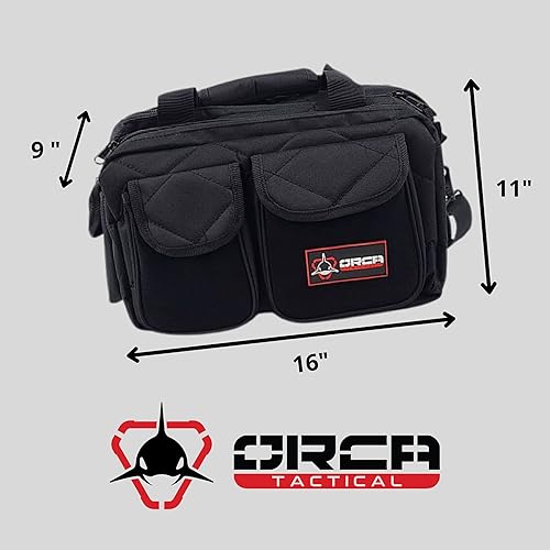 Miniatura 4 de Orca Tactical Bolsa de rango para pistola  Bolsa compacta para pistolas y municiones  Bolsa de pistola autónoma  Bolsa para pistola  Bolsa para