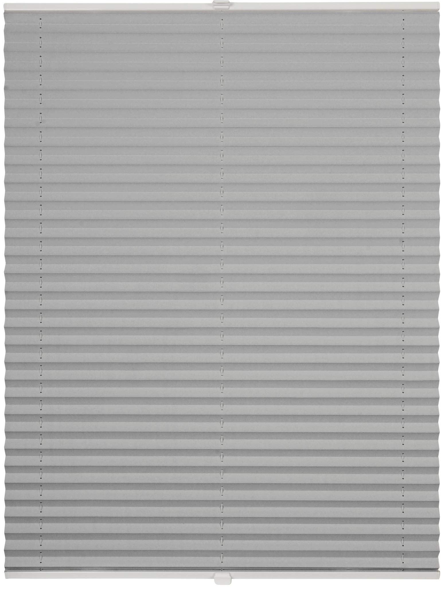 Plissee nach Maß für alle Fenster innen Montage in Glasleiste mit Spannschuh Sonnenschutz Rollo Sichtschutz Blickdicht Silber B: 30-40 cm, H: 151-200 cm