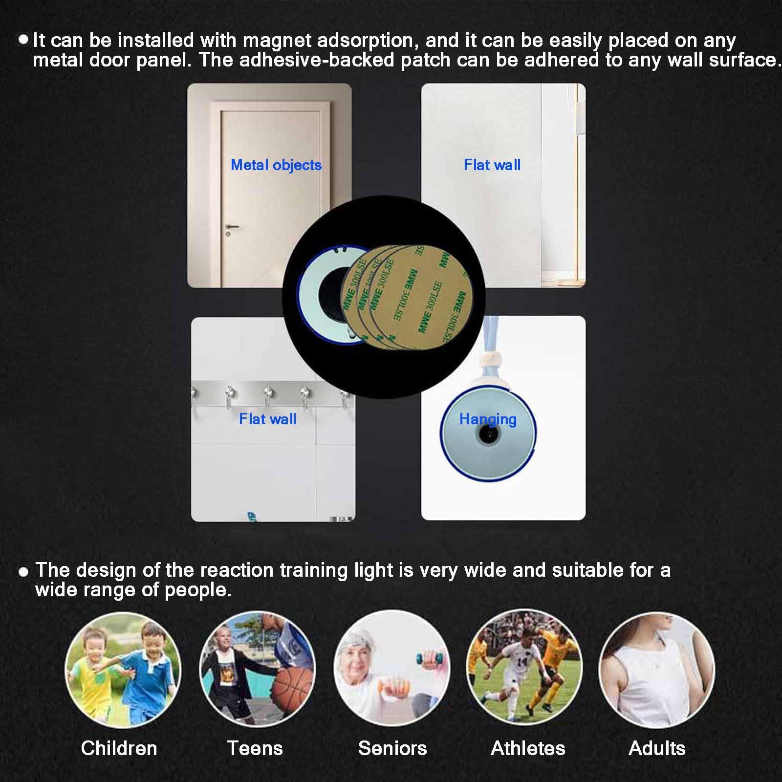 Lámpara De Entrenamiento De Reacción Ágil (4/6/8/10 Luces), Control Remoto + Panel Adhesivo Magnético, 4 Modos Y 4 Ajustes De Color, Ideal Para Entrenamiento Físico De Fútbol Y Boxeo. ,8 lights
