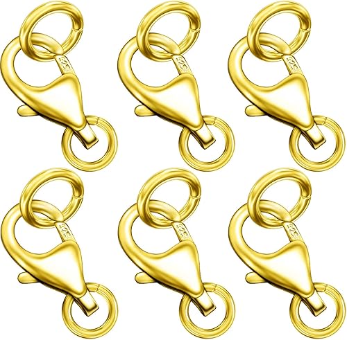 Miniatura 15 de OHINGLT Cierre de pinza de langosta de plata de ley 925 con anillos de salto cerrados, cierres de collar y cierres adecuados para hacer joyas, 6