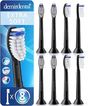 Toothbrush Heads Sensitive Compatible with Philips Sonicare Toothbrush Heads - Soft Replacement Heads for Sensitive Gums and Teeth - Gentle Brush Heads - White
