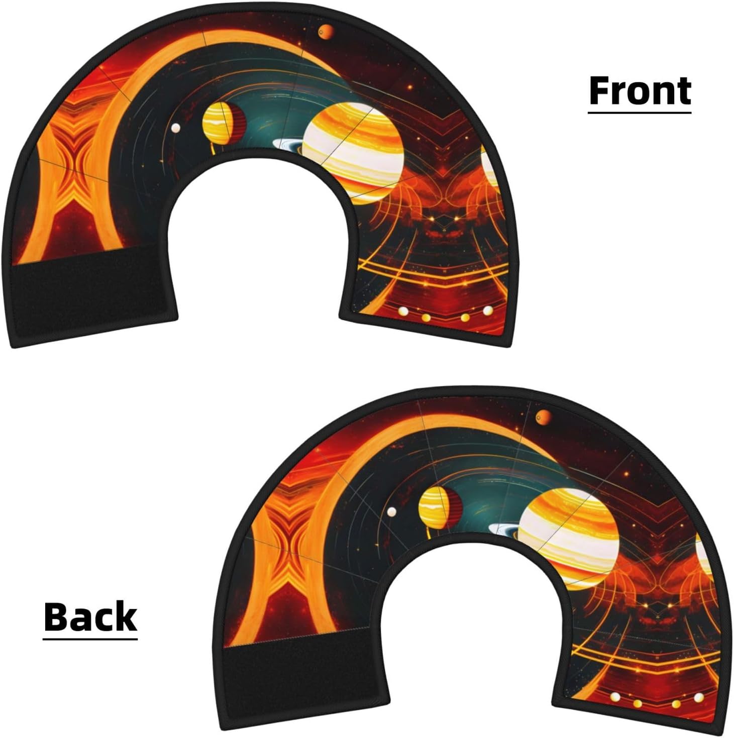 Solar System Jupiter Saturn Print Cat Cone Collar, Adjustable Elizabethan Collar, Soft Dog Recovery Collars, for Small Large Cats