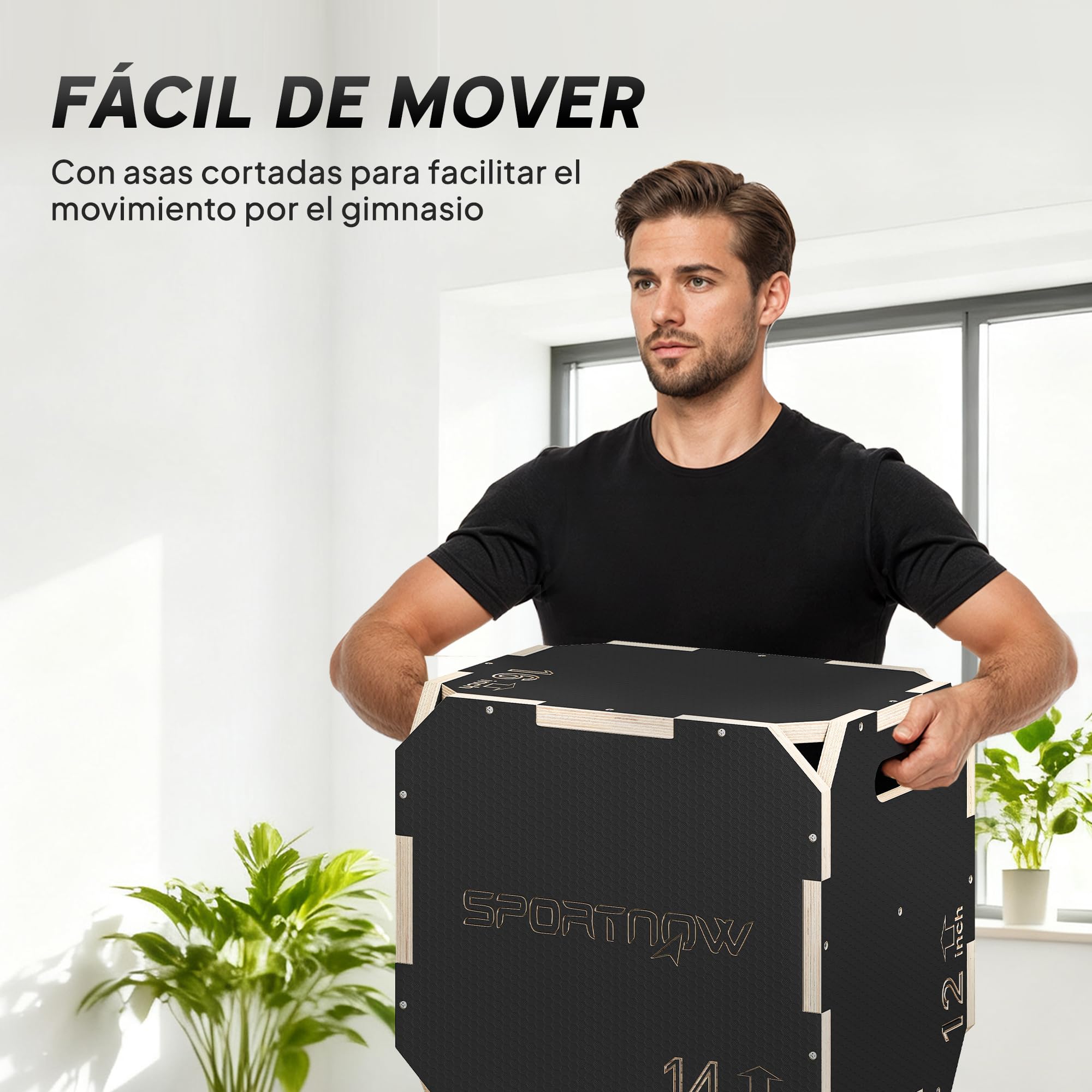 SPORTNOW Tiroir pliométrique en bois 3 en 1, plate-forme de boîte pliométrique avec 3 hauteurs réglables, poignées, sans coins, entraînement de saut, force, pour maison, gym et extérieur