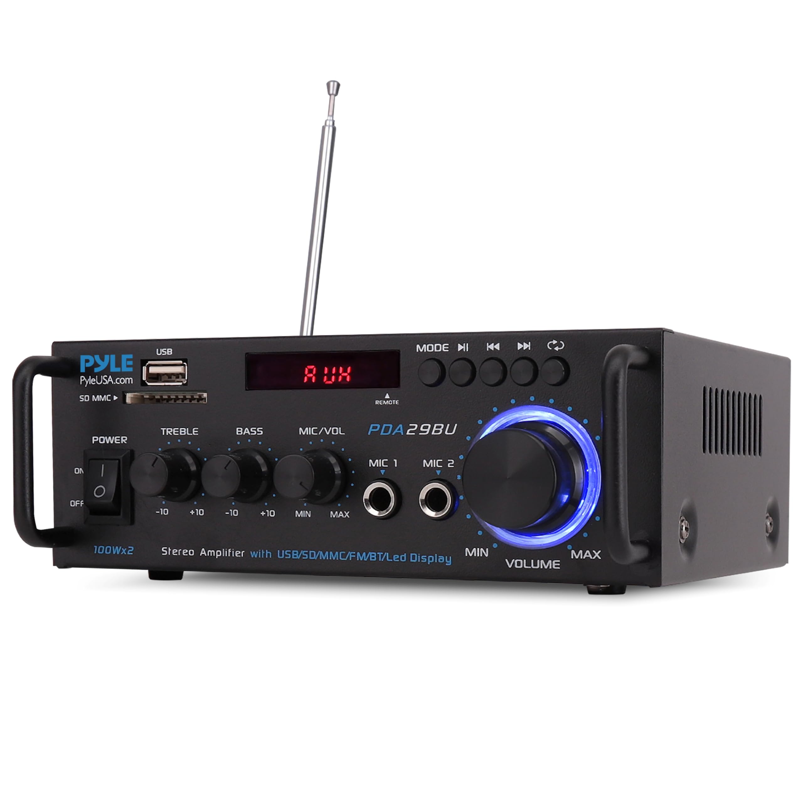 PyleUsa Home Audio Amplifier Home Theater Power Stereo Receiver, Surround Sound, PDA29BUEU