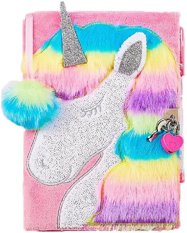 Justice Unicorn Faux Fur Journal Diary